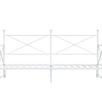 Tagesbett Ausziehbar ohne Matratze Weiß 90x190 cm Stahl