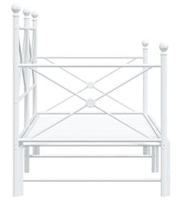 Tagesbett Ausziehbar ohne Matratze Weiß 90x190 cm Stahl