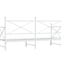 Tagesbett Ausziehbar ohne Matratze Weiß 90x190 cm Stahl