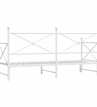 Tagesbett Ausziehbar ohne Matratze Weiß 90x200 cm Stahl