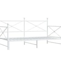 Tagesbett Ausziehbar ohne Matratze Weiß 100x190 cm Stahl