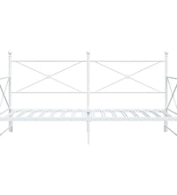 Tagesbett Ausziehbar ohne Matratze Weiß 100x190 cm Stahl
