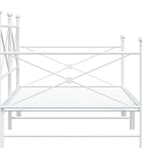 Tagesbett Ausziehbar ohne Matratze Weiß 100x190 cm Stahl