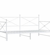 Tagesbett Ausziehbar ohne Matratze Weiß 100x200 cm Stahl