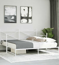 Tagesbett Ausziehbar ohne Matratze Weiß 100x200 cm Stahl