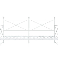 Tagesbett Ausziehbar ohne Matratze Weiß 100x200 cm Stahl