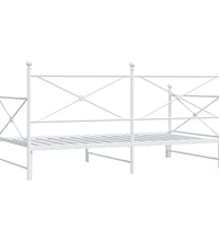 Tagesbett Ausziehbar ohne Matratze Weiß 107x203 cm Stahl