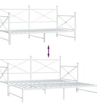 Tagesbett Ausziehbar ohne Matratze Weiß 107x203 cm Stahl