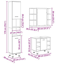 3-tlg. Badmöbel-Set Betongrau Holzwerkstoff