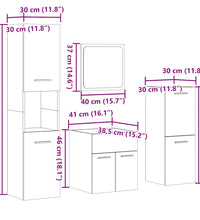 4-tlg. Badmöbel-Set Betongrau Holzwerkstoff