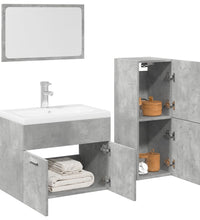 3-tlg. Badmöbel-Set Betongrau Holzwerkstoff