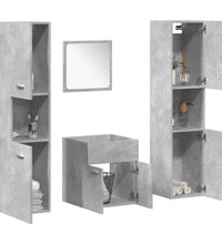 4-tlg. Badmöbel-Set Betongrau Holzwerkstoff