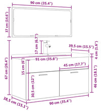 3-tlg. Badmöbel-Set Betongrau Holzwerkstoff