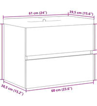 2-tlg. Badmöbel-Set Betongrau Holzwerkstoff