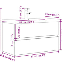 2-tlg. Badmöbel-Set Betongrau Holzwerkstoff