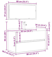 3-tlg. Badmöbel-Set Betongrau Holzwerkstoff