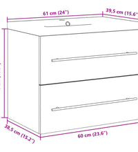 2-tlg. Badmöbel-Set Betongrau Holzwerkstoff