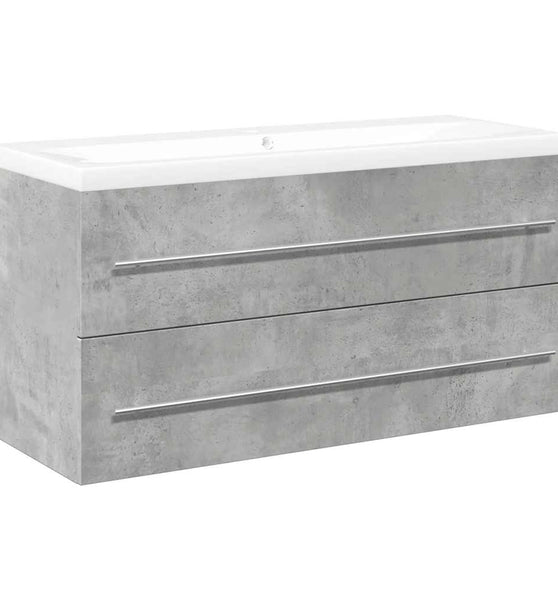 2-tlg. Badmöbel-Set Betongrau Holzwerkstoff