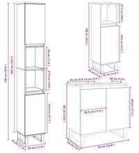 3-tlg. Badmöbel-Set Betongrau Holzwerkstoff