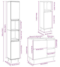 3-tlg. Badmöbel-Set Betongrau Holzwerkstoff