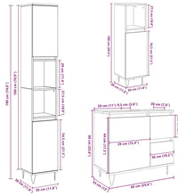3-tlg. Badmöbel-Set Betongrau Holzwerkstoff