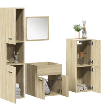 4-tlg. Badmöbel-Set Sonoma-Eiche Holzwerkstoff