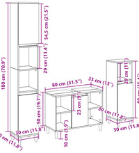 3-tlg. Badmöbel-Set Sonoma-Eiche Holzwerkstoff