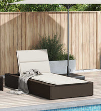 Sonnenliege mit schwebender Auflage Braun Poly Rattan