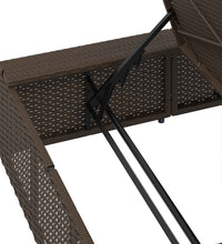 Sonnenliege mit schwebender Auflage Braun Poly Rattan