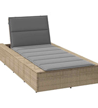 Sonnenliege mit schwebender Auflage Beige Poly Rattan