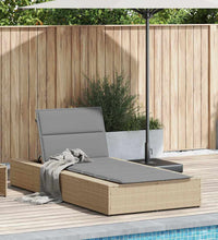 Sonnenliege mit schwebender Auflage Beige Poly Rattan