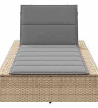 Sonnenliege mit schwebender Auflage Beige Poly Rattan