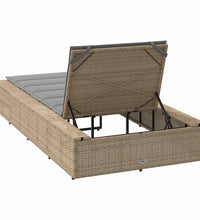 Sonnenliege mit schwebender Auflage Beige Poly Rattan