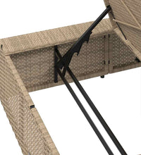 Sonnenliege mit schwebender Auflage Beige Poly Rattan