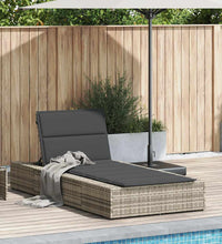 Sonnenliege mit schwebender Auflage Hellgrau Poly Rattan