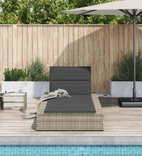 Sonnenliege mit schwebender Auflage Hellgrau Poly Rattan