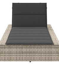 Sonnenliege mit schwebender Auflage Hellgrau Poly Rattan