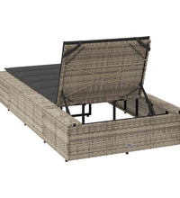 Sonnenliege mit schwebender Auflage Hellgrau Poly Rattan