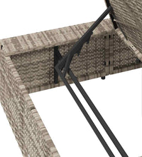Sonnenliege mit schwebender Auflage Hellgrau Poly Rattan