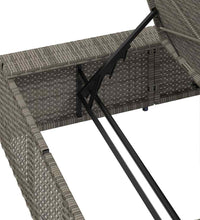 Sonnenliege mit schwebender Auflage Grau Poly Rattan