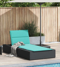 Sonnenliege mit schwebender Auflage Schwarz Poly Rattan