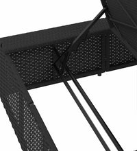 Sonnenliege mit schwebender Auflage Schwarz Poly Rattan