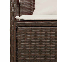 Gartenbank mit Stauraum und Kissen Braun Poly Rattan