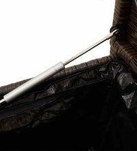 Gartenbank mit Stauraum und Kissen Braun Poly Rattan