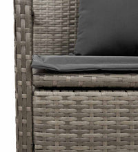 Gartenbank mit Stauraum und Kissen Grau Poly Rattan