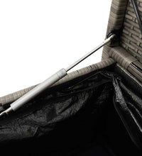 Gartenbank mit Stauraum und Kissen Grau Poly Rattan