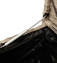 Gartenbank mit Stauraum und Kissen Beige Poly Rattan