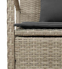 Gartenbank mit Stauraum und Kissen Hellgrau Poly Rattan