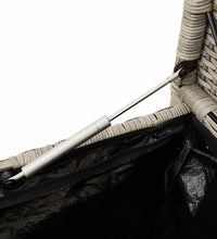 Gartenbank mit Stauraum und Kissen Hellgrau Poly Rattan