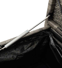 Gartenbank mit Stauraum und Kissen Grau Poly Rattan